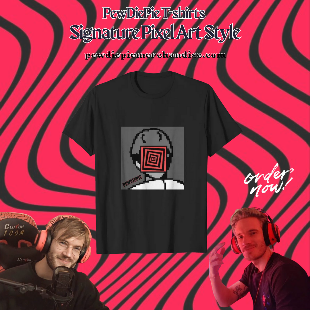 PewDiePie T-shirts – Signature Pixel Art Style